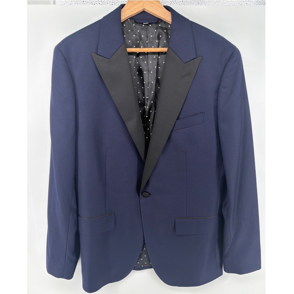 Bonobos‎ Slim Fit Navy Blue Wool Tuxedo Blazer Vitale Barberis Canonico 40R 0783